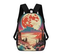 sinyumoney Zaino Per Bambini Con Stampa 3D Desert Landscape with Red Moon Per Studenti Scolastici, Zaini, Borse A Tracolla, Borse Per Libri 17inch