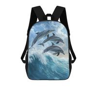 sinyumoney Zaino Per Bambini Con Stampa 3D Dolphins Leaping Wave Per Studenti Scolastici, Zaini, Borse A Tracolla, Borse Per Libri 17inch