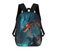 sinyumoney Zaino Per Bambini Con Stampa 3D Dragon Confrontation in Cityscape Per Studenti Scolastici, Zaini, Borse A Tracolla, Borse Per Libri 17inch