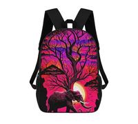 sinyumoney Zaino Per Bambini Con Stampa 3D Elephant Under The Moonlit Tree Per Studenti Scolastici, Zaini, Borse A Tracolla, Borse Per Libri 17inch
