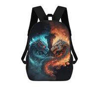 sinyumoney Zaino Per Bambini Con Stampa 3D Fire Vs Ice Dragons Yin Yang Art Print Per Studenti Scolastici, Zaini, Borse A Tracolla, Borse Per Libri 17inch