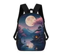 sinyumoney Zaino Per Bambini Con Stampa 3D Full Moon The Lake 1 Per Studenti Scolastici, Zaini, Borse A Tracolla, Borse Per Libri 17inch