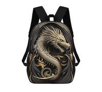sinyumoney Zaino Per Bambini Con Stampa 3D Golden Dragon Illustration-4 Per Studenti Scolastici, Zaini, Borse A Tracolla, Borse Per Libri 17inch