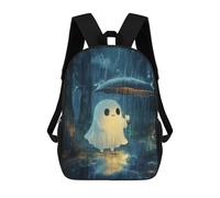 sinyumoney Zaino Per Bambini Con Stampa 3D Halloween Ghost in The Rain Per Studenti Scolastici, Zaini, Borse A Tracolla, Borse Per Libri 17inch