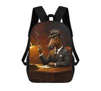 sinyumoney Zaino Per Bambini Con Stampa 3D Horse in Suit Per Studenti Scolastici, Zaini, Borse A Tracolla, Borse Per Libri 17inch