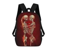 sinyumoney Zaino per bambini con stampa 3D Howling Wolf Red Moon Borsa da scuola, Zaino per studenti, Zaino alla moda e leggero per la scuola, il college e i viaggi, Till Death Do Us Part, 17"