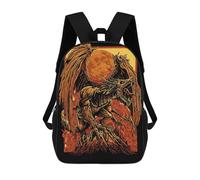 sinyumoney Zaino per bambini con stampa 3D Howling Wolf Red Moon Borsa da scuola, Zaino per studenti, Zaino alla moda e leggero per la scuola, il college e i viaggi, Dragon Games, 17"