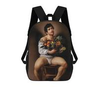 sinyumoney Zaino Per Bambini Con Stampa 3D Immortal Fruit - Man with Fruit Basket Per Studenti Scolastici, Zaini, Borse A Tracolla, Borse Per Libri 17inch