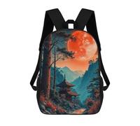 sinyumoney Zaino Per Bambini Con Stampa 3D Japanese Moon Landscape Per Studenti Scolastici, Zaini, Borse A Tracolla, Borse Per Libri 17inch