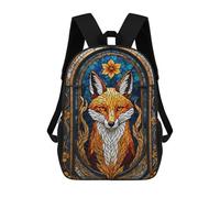 sinyumoney Zaino Per Bambini Con Stampa 3D Kitsune Stained Glass Fox Per Studenti Scolastici, Zaini, Borse A Tracolla, Borse Per Libri 17inch