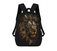 sinyumoney Zaino Per Bambini Con Stampa 3D Lion Gold Black Per Studenti Scolastici, Zaini, Borse A Tracolla, Borse Per Libri 17inch