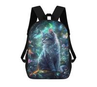 sinyumoney Zaino Per Bambini Con Stampa 3D Magical Forest Cat Per Studenti Scolastici, Zaini, Borse A Tracolla, Borse Per Libri 17inch