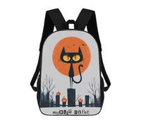 sinyumoney Zaino Per Bambini Con Stampa 3D Moonlit Curse - Black Cat Halloween Art Per Studenti Scolastici, Zaini, Borse A Tracolla, Borse Per Libri 17inch