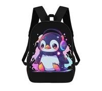 sinyumoney Zaino Per Bambini Con Stampa 3D Music Penguin Per Studenti Scolastici, Zaini, Borse A Tracolla, Borse Per Libri 17inch
