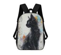 sinyumoney Zaino Per Bambini Con Stampa 3D Noir Feline Elegance Per Studenti Scolastici, Zaini, Borse A Tracolla, Borse Per Libri 17inch