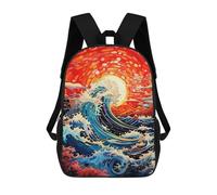 sinyumoney Zaino Per Bambini Con Stampa 3D Ocean Wave Sunset Per Studenti Scolastici, Zaini, Borse A Tracolla, Borse Per Libri 17inch