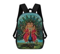 sinyumoney Zaino per bambini con stampa 3D Olive Trees Borsa da scuola, zaino per studenti, zaino alla moda e leggero per scuola, college e viaggi, Murugan By Raja Ravi Varma, 17"