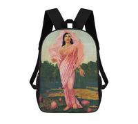 sinyumoney Zaino per bambini con stampa 3D Olive Trees Borsa da scuola, zaino per studenti, zaino alla moda e leggero per scuola, college e viaggi, Padmini Raja Ravi Varma, 17"