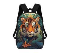 sinyumoney Zaino Per Bambini Con Stampa 3D Powerful Tiger Pixel Art Per Studenti Scolastici, Zaini, Borse A Tracolla, Borse Per Libri 17inch