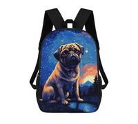 sinyumoney Zaino Per Bambini Con Stampa 3D Pug Magical Pixel Art Per Studenti Scolastici, Zaini, Borse A Tracolla, Borse Per Libri 17inch