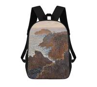 sinyumoney Zaino per bambini con stampa 3D Queen Nefertiti Bust Borsa da scuola, Zaino per studenti, Zaino alla moda e leggero per la scuola, il college e i viaggi, Rocks At Belle Isle Port, 17"