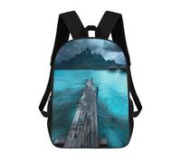 sinyumoney Zaino Per Bambini Con Stampa 3D Serene Bora Bora Retreat Per Studenti Scolastici, Zaini, Borse A Tracolla, Borse Per Libri 17inch