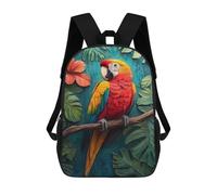 sinyumoney Zaino per bambini con stampa 3D Sierra Nevada National Park, Spain Borsa da scuola, Zaino per studenti, Zaino alla moda e leggero per scuola, college e viaggi, Scarlet Macaw In Tropical