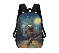 sinyumoney Zaino Per Bambini Con Stampa 3D Sloth in Starry Night Per Studenti Scolastici, Zaini, Borse A Tracolla, Borse Per Libri 17inch