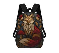sinyumoney Zaino Per Bambini Con Stampa 3D Stained Glass Fox Per Studenti Scolastici, Zaini, Borse A Tracolla, Borse Per Libri 17inch