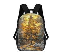 sinyumoney Zaino Per Bambini Con Stampa 3D Stained Glass Pine Tree Per Studenti Scolastici, Zaini, Borse A Tracolla, Borse Per Libri 17inch