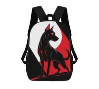 sinyumoney Zaino Per Bambini Con Stampa 3D Stylized Black Dog with Red Accents Per Studenti Scolastici, Zaini, Borse A Tracolla, Borse Per Libri 17inch