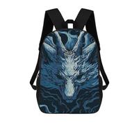 sinyumoney Zaino Per Bambini Con Stampa 3D Stylized Blue Wolf Head Illustration Per Studenti Scolastici, Zaini, Borse A Tracolla, Borse Per Libri 17inch