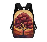 sinyumoney Zaino Per Bambini Con Stampa 3D Tree Silhouette Sunset Stanied Glass Per Studenti Scolastici, Zaini, Borse A Tracolla, Borse Per Libri 17inch