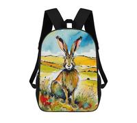 sinyumoney Zaino Per Bambini Con Stampa 3D Watercolor Hare in Field Per Studenti Scolastici, Zaini, Borse A Tracolla, Borse Per Libri 17inch
