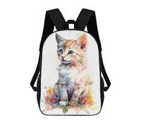 sinyumoney Zaino Per Bambini Con Stampa 3D Watercolor Manx Cat Kitten Per Studenti Scolastici, Zaini, Borse A Tracolla, Borse Per Libri 17inch