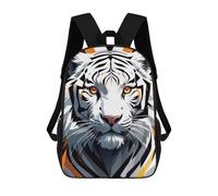 sinyumoney Zaino Per Bambini Con Stampa 3D White Tiger Portrait with Orange Accents Per Studenti Scolastici, Zaini, Borse A Tracolla, Borse Per Libri 17inch