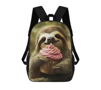 sinyumoney Zaino Per Bambini Cute Sloth with Cupcake Zaino Scolastico 3D Borsa Scolastica Zaino Scolastico Per Bambini Borse Scolastiche Zaino Alla Moda Con Tasca Borse Per Libri 17inch