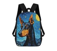 sinyumoney Zaino Per Bambini, Dobermann Dog Starry Night Zaino Scolastico Di Grande Capacità Per Studenti, Zaino Per Ragazzi, Ragazze, Adulti, Adolescenti 17inch