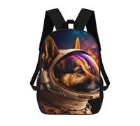 sinyumoney Zaino Per Bambini Dog in Space Helmet -6 Per Ragazzi E Ragazze, Zaino Da Viaggio Per Bambini, Zaino Scolastico Per Adolescenti 17inch