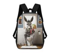 sinyumoney Zaino Per Bambini, Donkey on The Toilet Zaino Scolastico Di Grande Capacità Per Studenti, Zaino Per Ragazzi, Ragazze, Adulti, Adolescenti 17inch