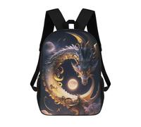 sinyumoney Zaino Per Bambini, Dragon Moonlit Sky -8 Zaino Scolastico Di Grande Capacità Per Studenti, Zaino Per Ragazzi, Ragazze, Adulti, Adolescenti 17inch