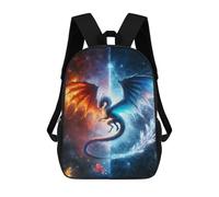 sinyumoney Zaino Per Bambini, Dragon of Fire And Ice Zaino Scolastico Di Grande Capacità Per Studenti, Zaino Per Ragazzi, Ragazze, Adulti, Adolescenti 17inch