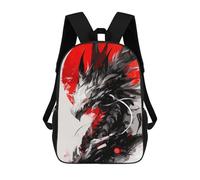 sinyumoney Zaino Per Bambini Dragon with Red Sun Digital Art Per Ragazzi E Ragazze, Zaino Da Viaggio Per Bambini, Zaino Scolastico Per Adolescenti 17inch