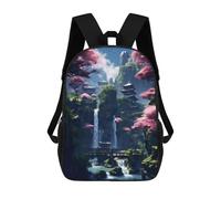 sinyumoney Zaino Per Bambini Fantasy Mountain Paradise Zaino Scolastico 3D Borsa Scolastica Zaino Scolastico Per Bambini Borse Scolastiche Zaino Alla Moda Con Tasca Borse Per Libri 17inch