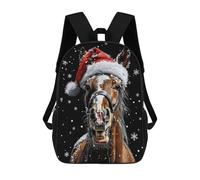 sinyumoney Zaino Per Bambini Festive Horse Christmas Per Ragazzi E Ragazze, Zaino Da Viaggio Per Bambini, Zaino Scolastico Per Adolescenti 17inch