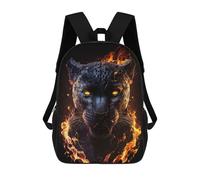 sinyumoney Zaino Per Bambini Fiery Flames Black Panther Per Ragazzi E Ragazze, Zaino Da Viaggio Per Bambini, Zaino Scolastico Per Adolescenti 17inch