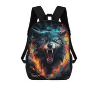 sinyumoney Zaino Per Bambini Fiery Wolf Roar Per Ragazzi E Ragazze, Zaino Da Viaggio Per Bambini, Zaino Scolastico Per Adolescenti 17inch