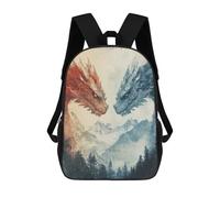 sinyumoney Zaino Per Bambini, Fire And Ice Dragons Zaino Scolastico Di Grande Capacità Per Studenti, Zaino Per Ragazzi, Ragazze, Adulti, Adolescenti 17inch