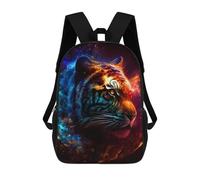 sinyumoney Zaino Per Bambini Flame And Ice Tiger Art Zaino Scolastico 3D Borsa Scolastica Zaino Scolastico Per Bambini Borse Scolastiche Zaino Alla Moda Con Tasca Borse Per Libri 17inch