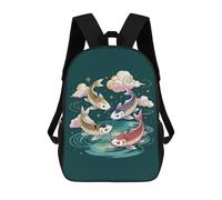 sinyumoney Zaino Per Bambini Four Koi Fish in A Circle Per Ragazzi E Ragazze, Zaino Da Viaggio Per Bambini, Zaino Scolastico Per Adolescenti 17inch